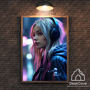 Cyber Girl with Headphones