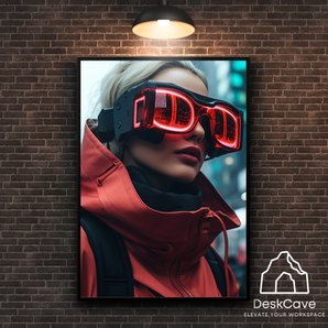 Cyber Red Coated Woman
