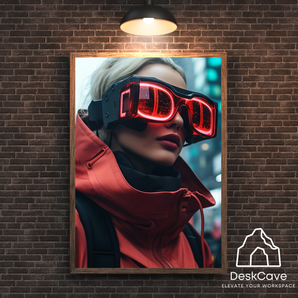Cyber Red Coated Woman